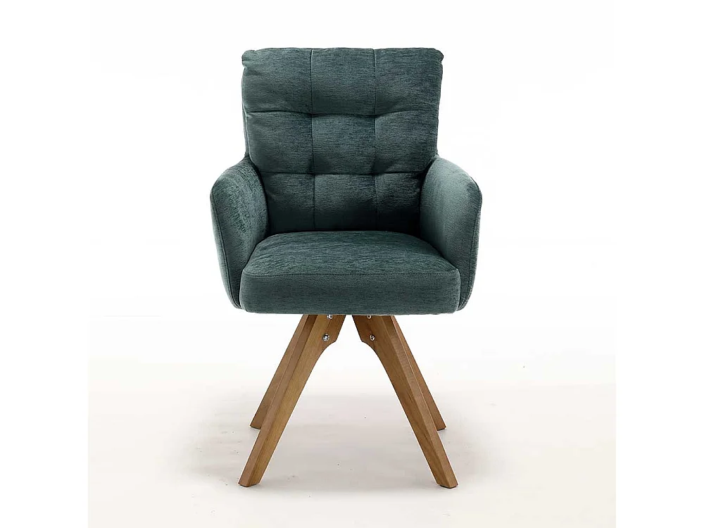 Polsterstuhl Esszimmer Stuhl Set in Grün und Eichefarben (2er Set)