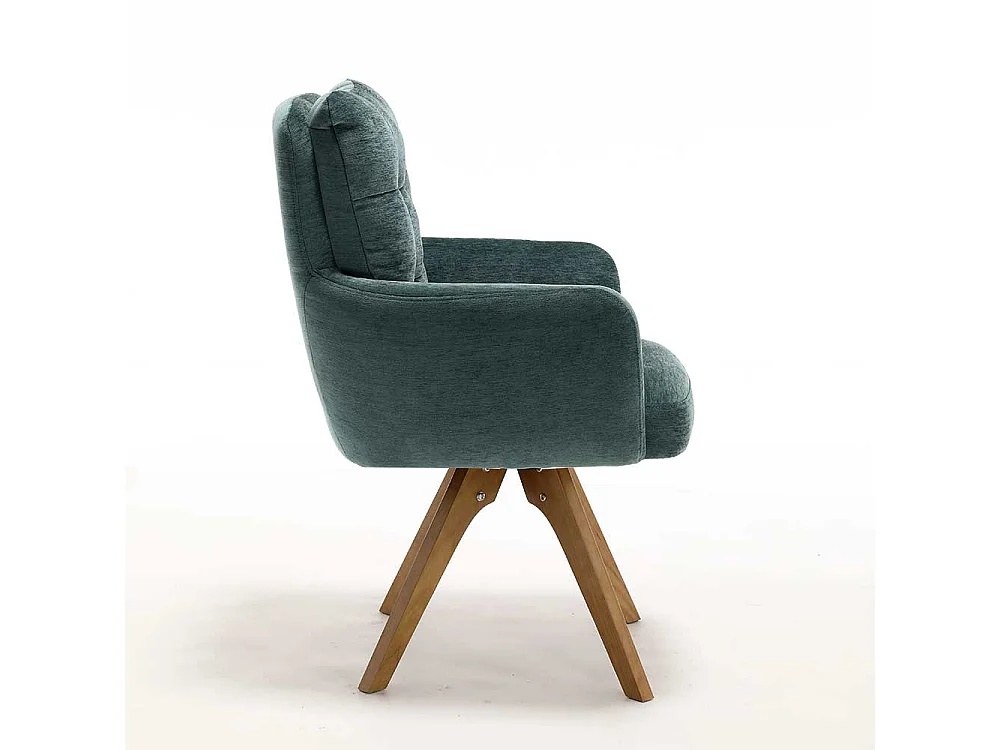 Polsterstuhl Esszimmer Stuhl Set in Grün und Eichefarben (2er Set)