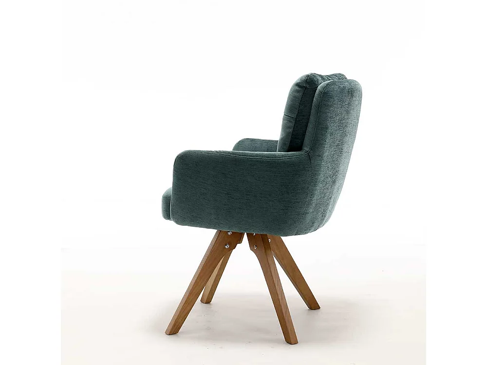 Polsterstuhl Esszimmer Stuhl Set in Grün und Eichefarben (2er Set)