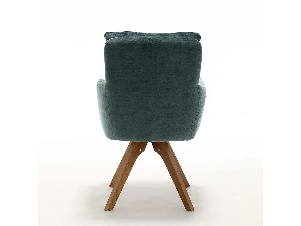 Polsterstuhl Esszimmer Stuhl Set in Grün und Eichefarben (2er Set)