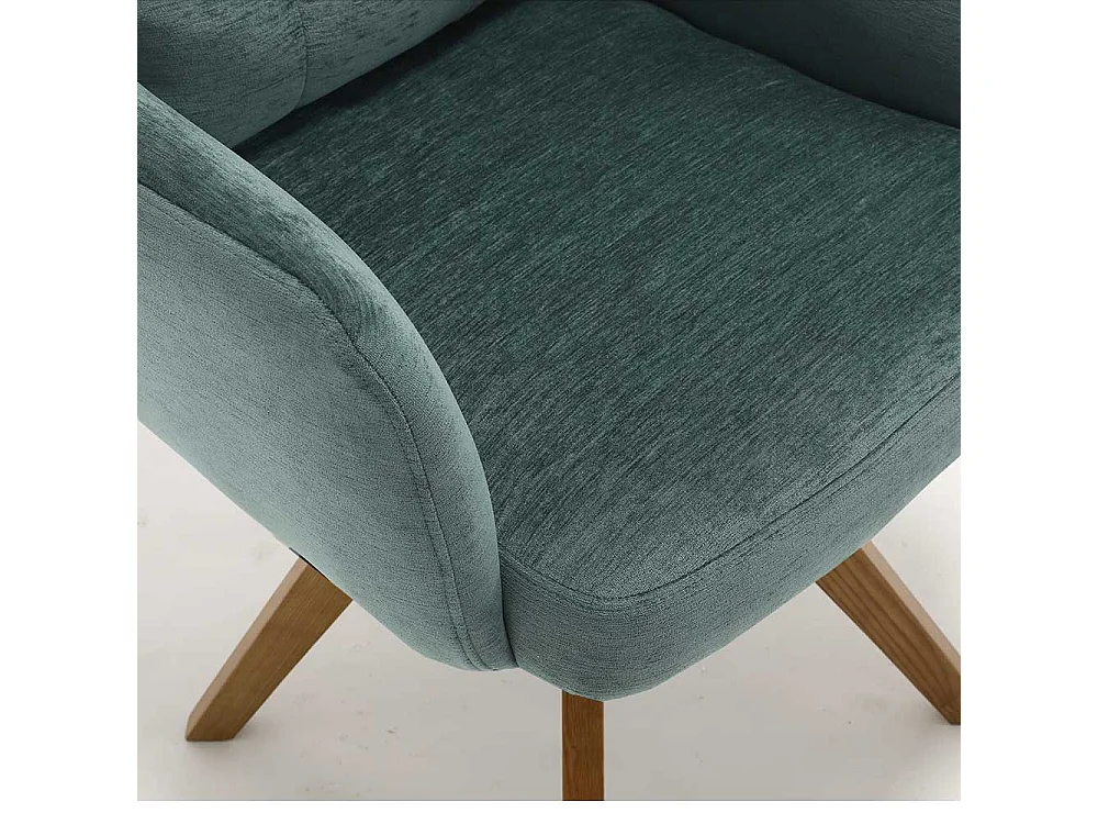 Polsterstuhl Esszimmer Stuhl Set in Grün und Eichefarben (2er Set)