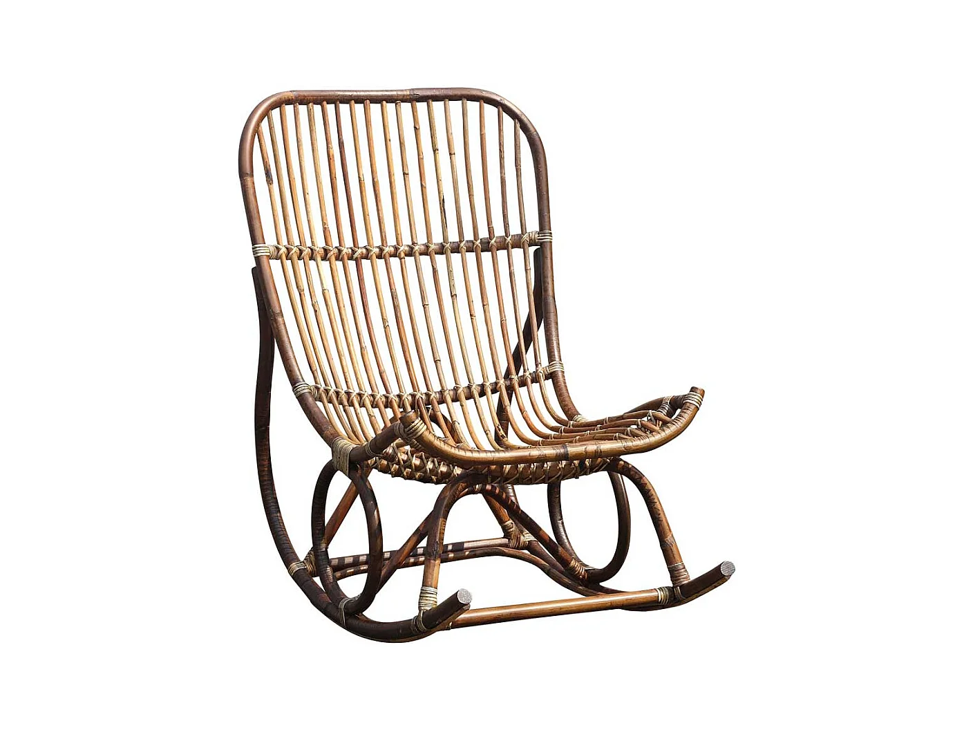 Rattan Schaukelstuhl in Naturfarben Landhaus