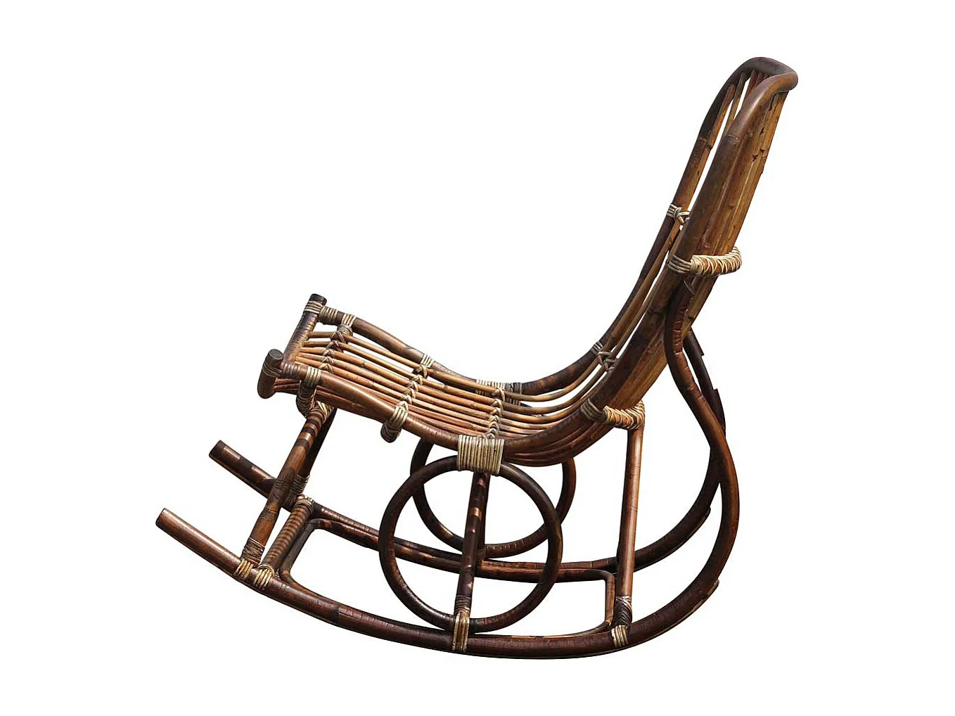 Rattan Schaukelstuhl in Naturfarben Landhaus