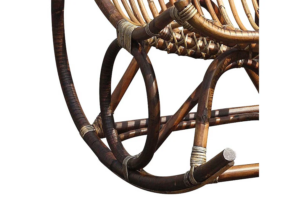 Rattan Schaukelstuhl in Naturfarben Landhaus