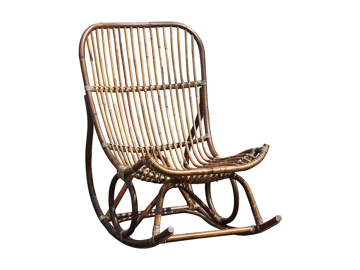 Rattan Schaukelstuhl in Naturfarben Landhaus