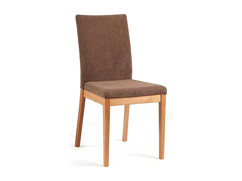 Esszimmerstuhl mit Webstoffbezug meliert Gestell Wildeiche Massivholz