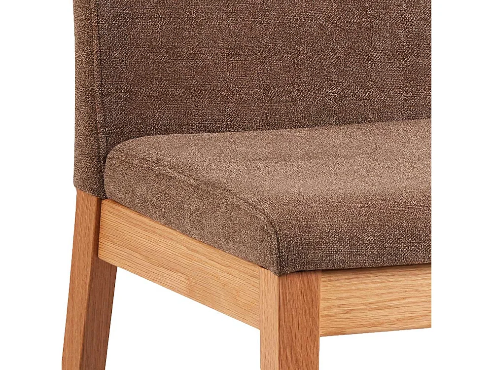 Esszimmerstuhl mit Webstoffbezug meliert Gestell Wildeiche Massivholz