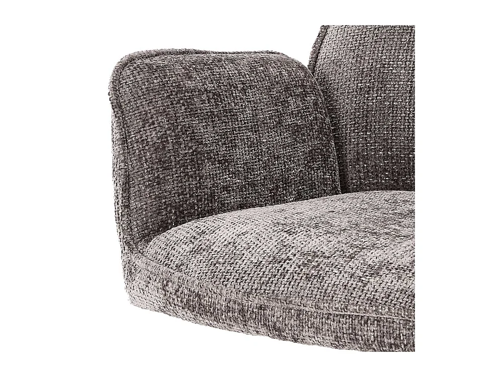 Armlehnstuhl Stuhl Esszimmer aus Metall und Chenillegewebe (2er Set)