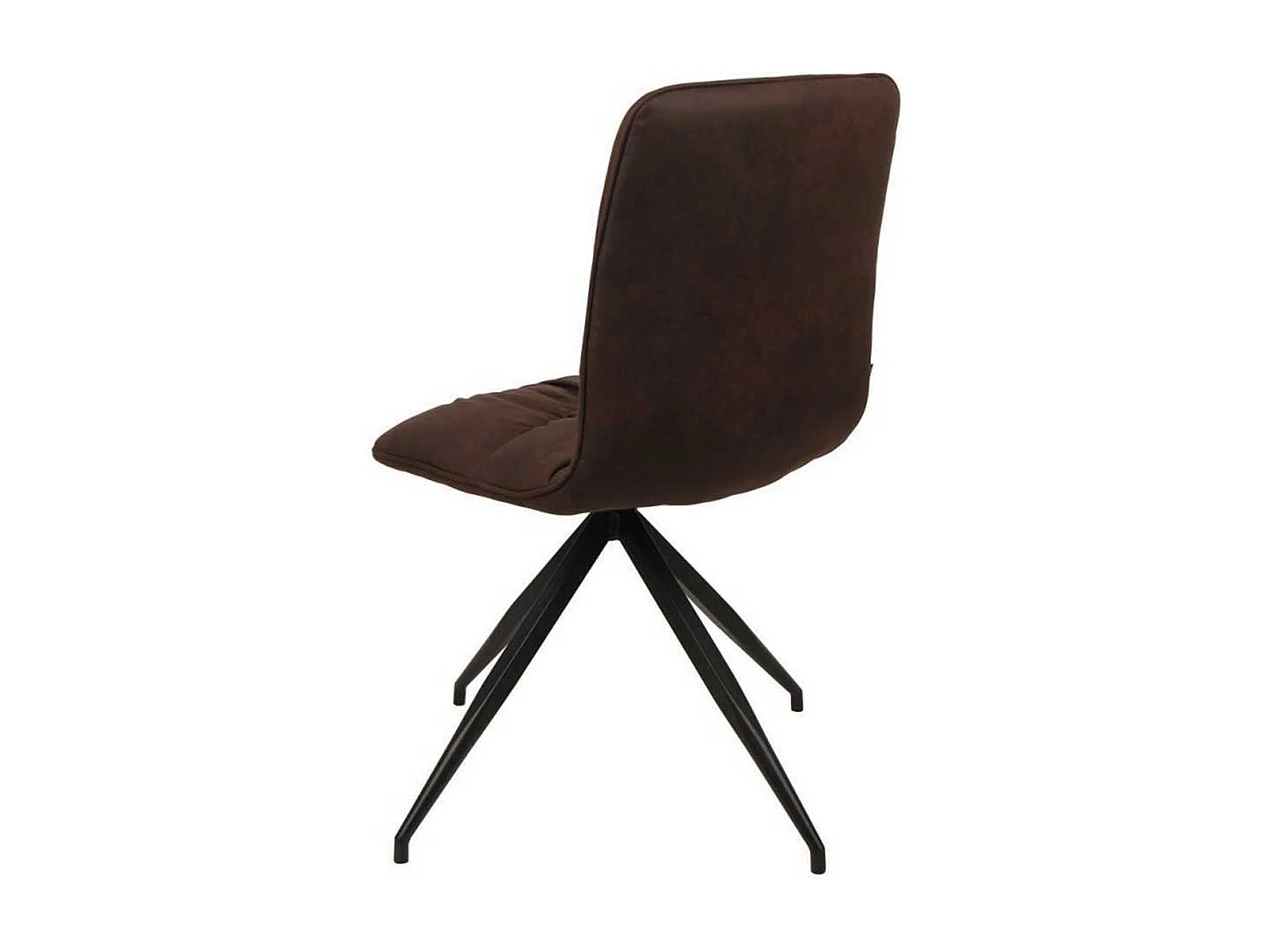 Esstischstuhl Set in Microfaser Braun Metall (2er Set)