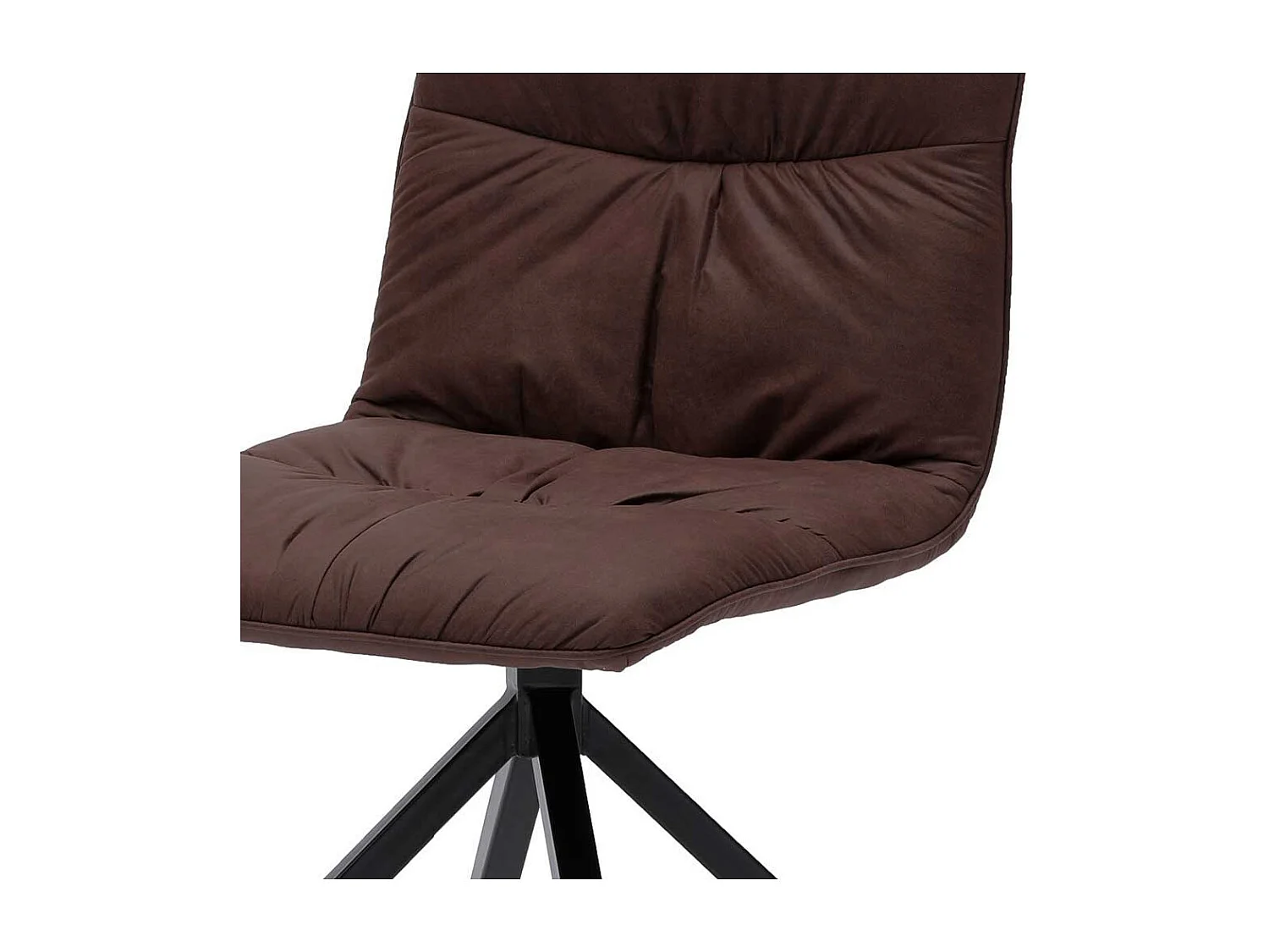 Esstischstuhl Set in Microfaser Braun Metall (2er Set)