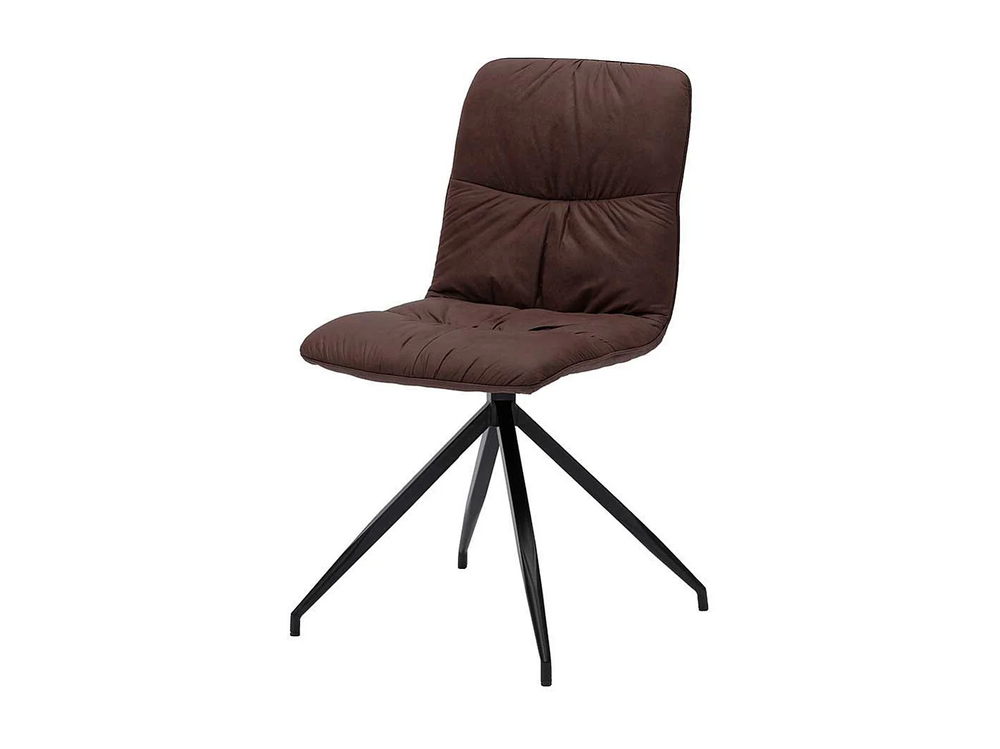 Esstischstuhl Set in Microfaser Braun Metall (2er Set)