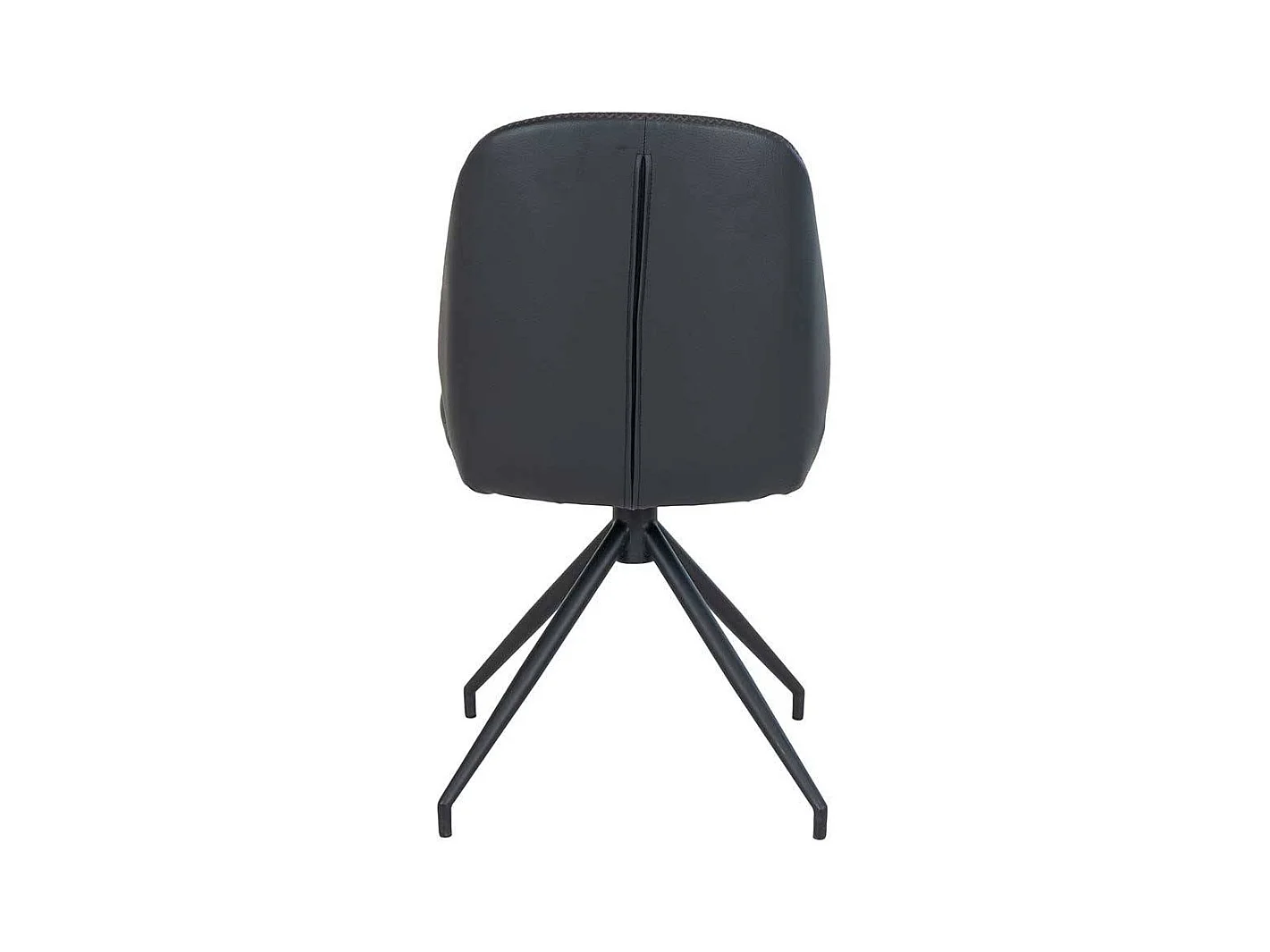 Essstuhl modern aus Kunstleder und Metall komplett schwarz (2er Set)