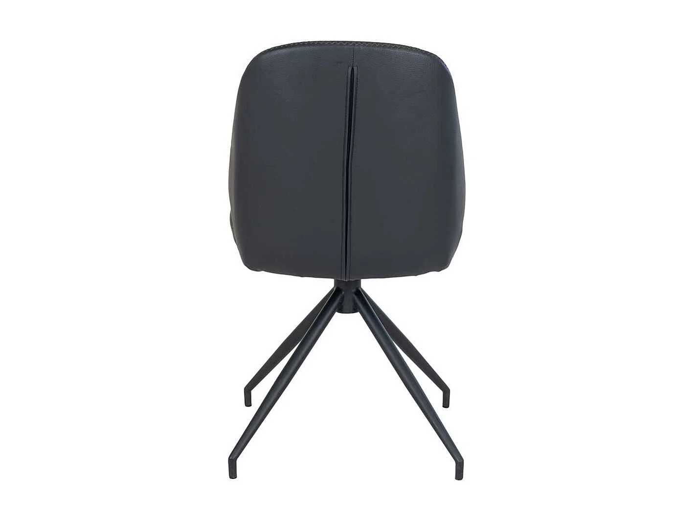 Essstuhl modern aus Kunstleder und Metall komplett schwarz (2er Set)