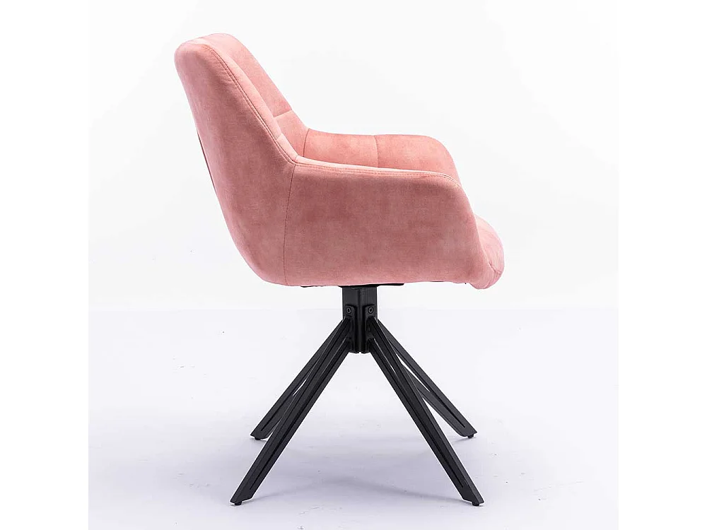 Moderne Armlehner in Rosa und Schwarz Velours und Metall (2er Set)