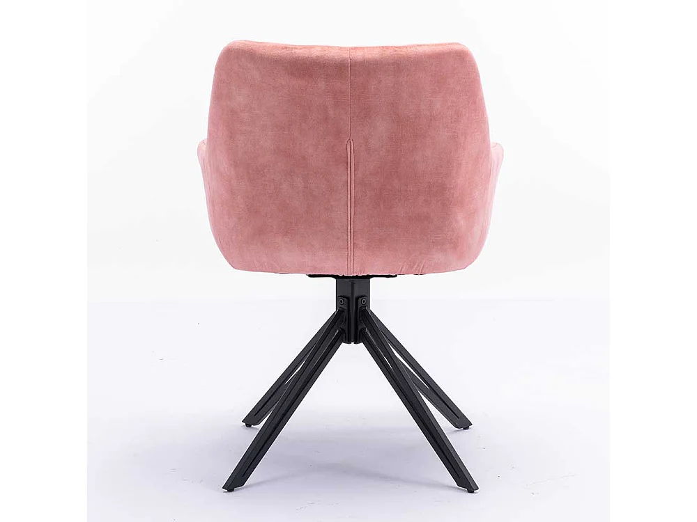 Moderne Armlehner in Rosa und Schwarz Velours und Metall (2er Set)