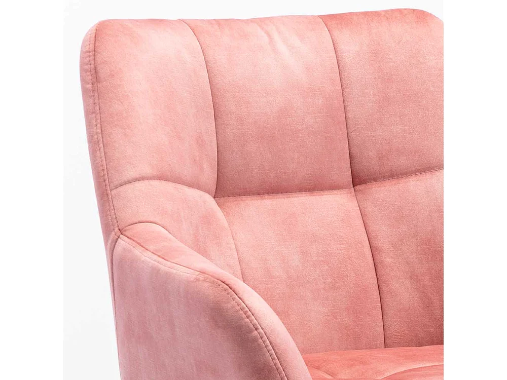Moderne Armlehner in Rosa und Schwarz Velours und Metall (2er Set)
