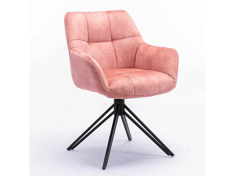 Moderne Armlehner in Rosa und Schwarz Velours und Metall (2er Set)