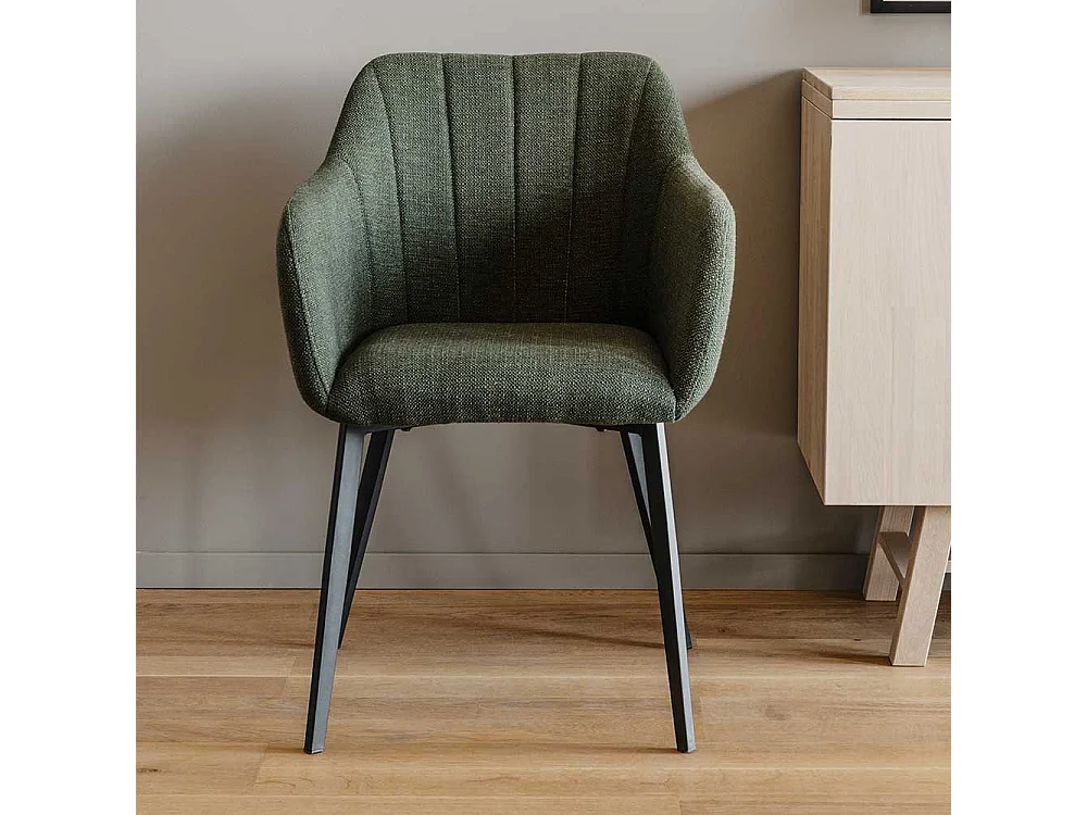 Küchenstühle in Dunkelgrün Armlehnen (2er Set)