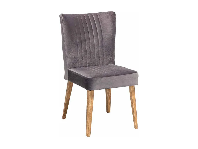 Esstischstuhl im Retro Look Grau Stoff