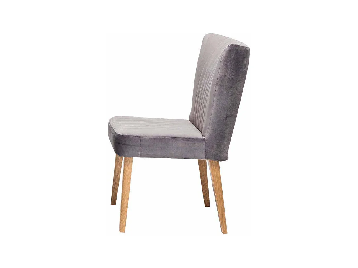 Esstischstuhl im Retro Look Grau Stoff