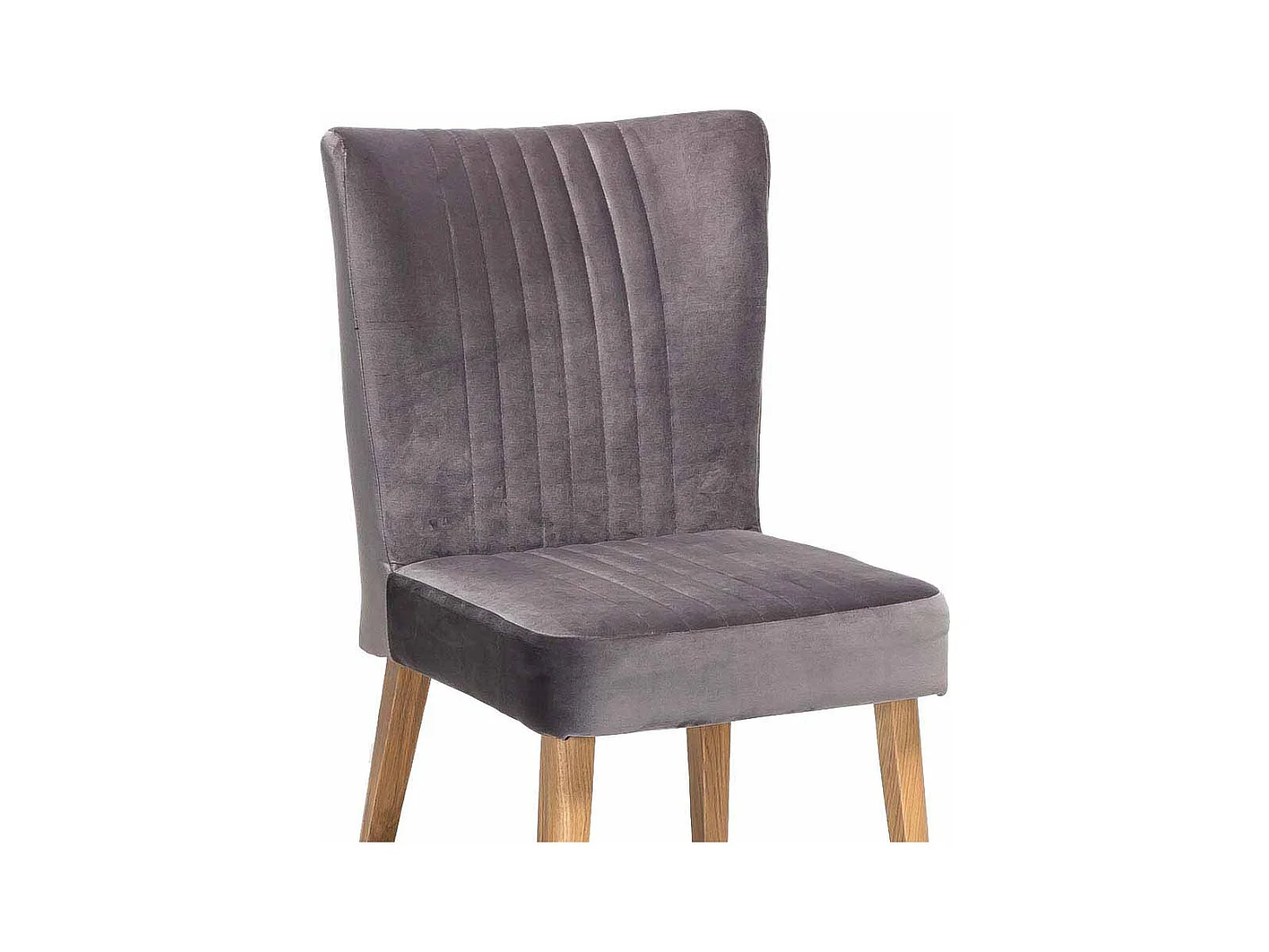 Esstischstuhl im Retro Look Grau Stoff