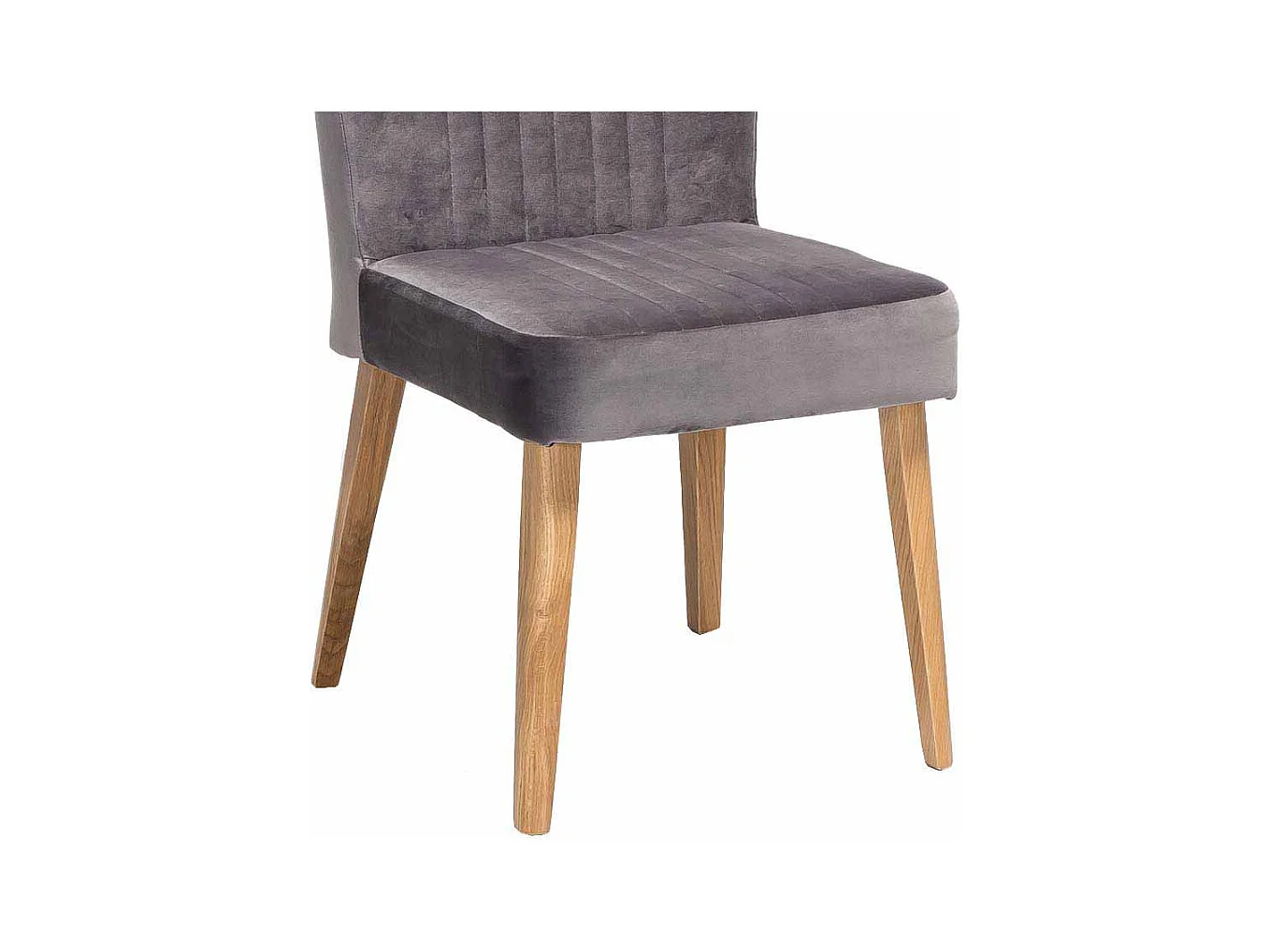 Esstischstuhl im Retro Look Grau Stoff