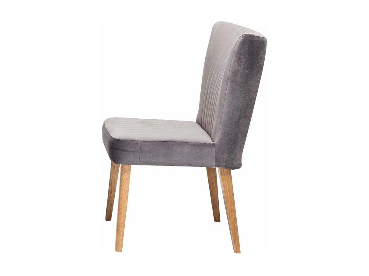 Esstischstuhl im Retro Look Grau Stoff (2er Set)