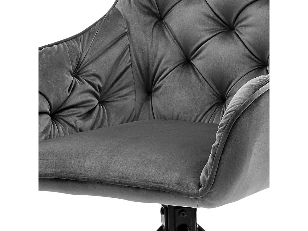 Samt Armlehner drehbar in Grau und Schwarz 50 cm Sitzhöhe (2er Set)