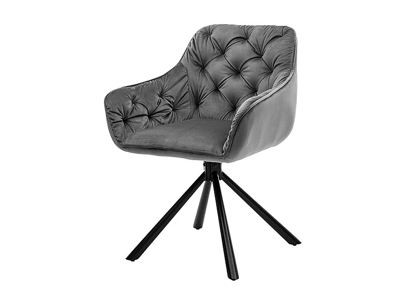 Samt Armlehner drehbar in Grau und Schwarz 50 cm Sitzhöhe (2er Set)