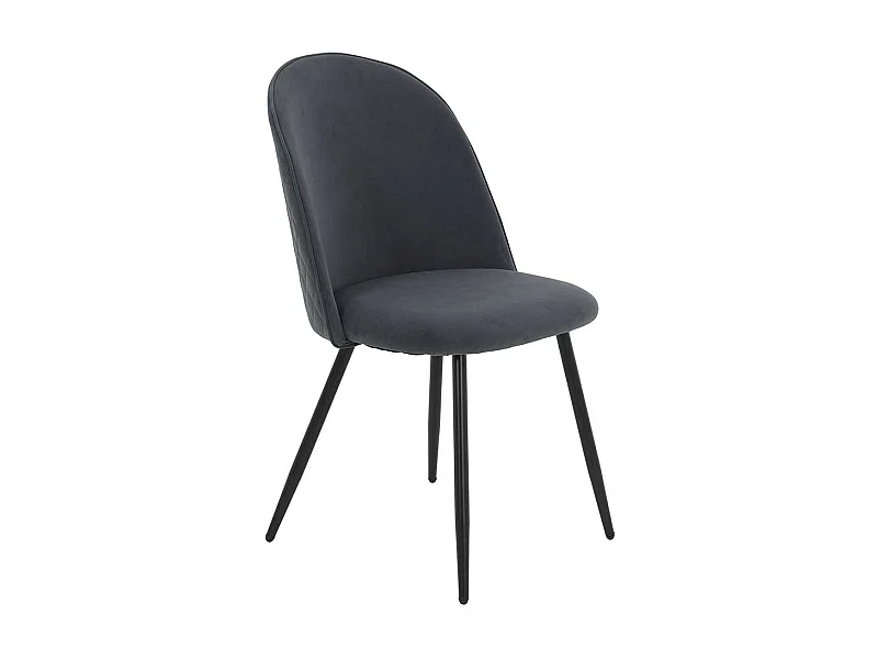 Stuhl Esszimmer in Dunkelgrau Gestell aus Metall (4er Set)