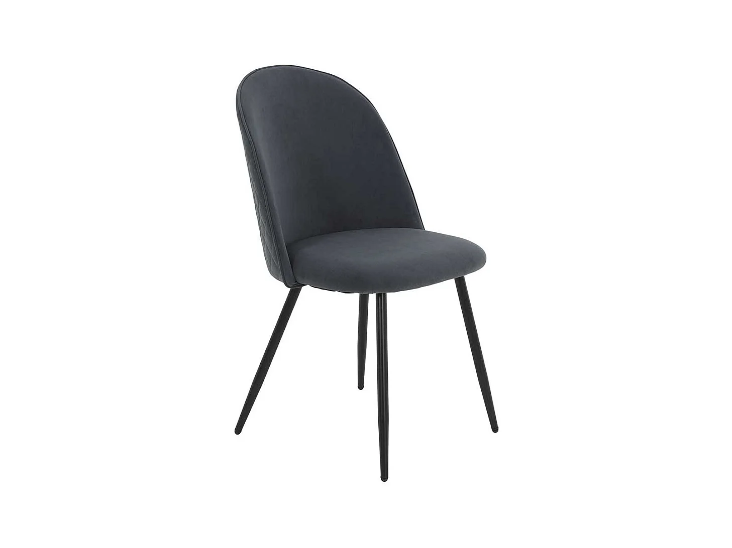 Stuhl Esszimmer in Dunkelgrau Gestell aus Metall (4er Set)