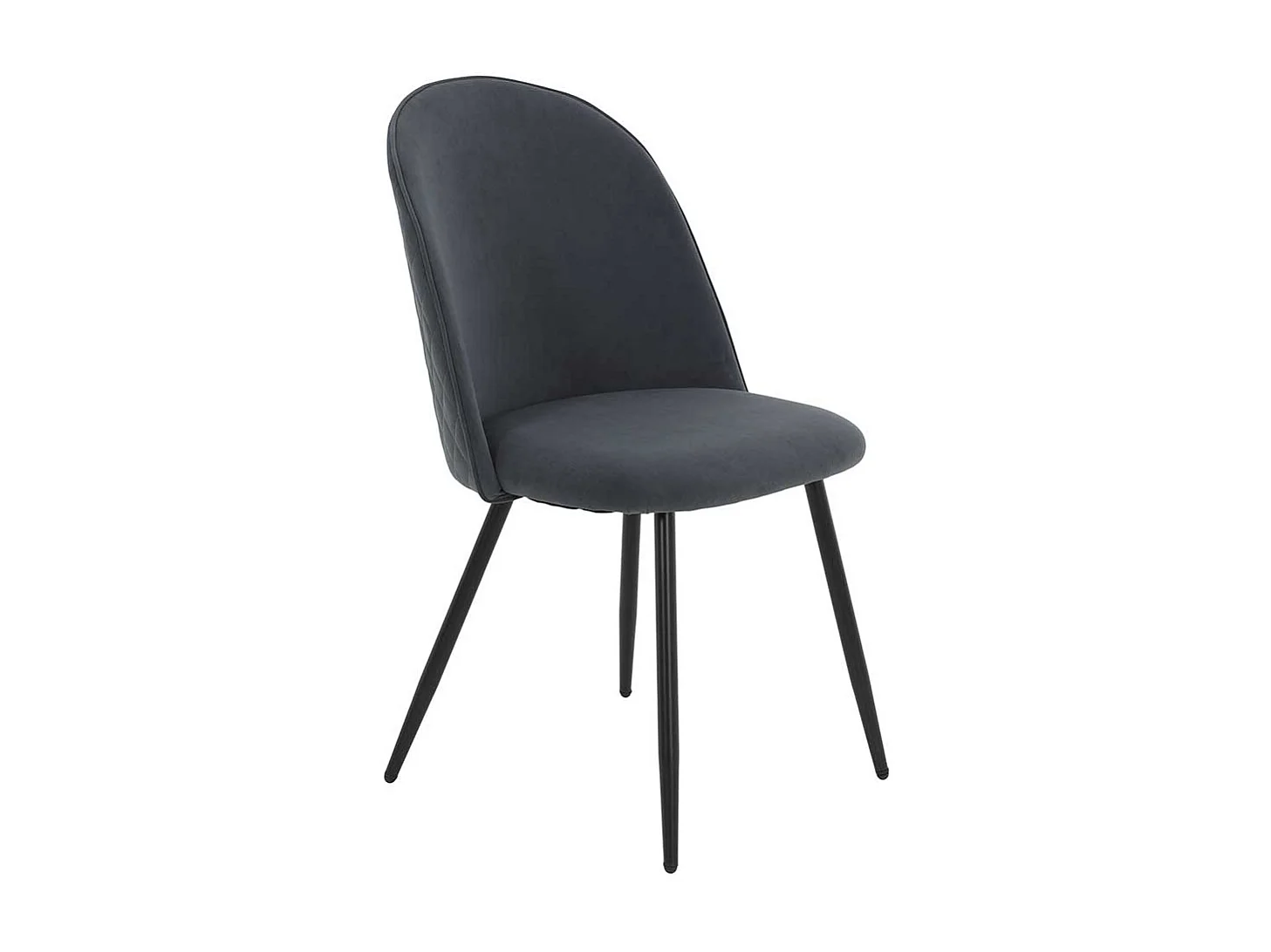 Stuhl Esszimmer in Dunkelgrau Gestell aus Metall (4er Set)