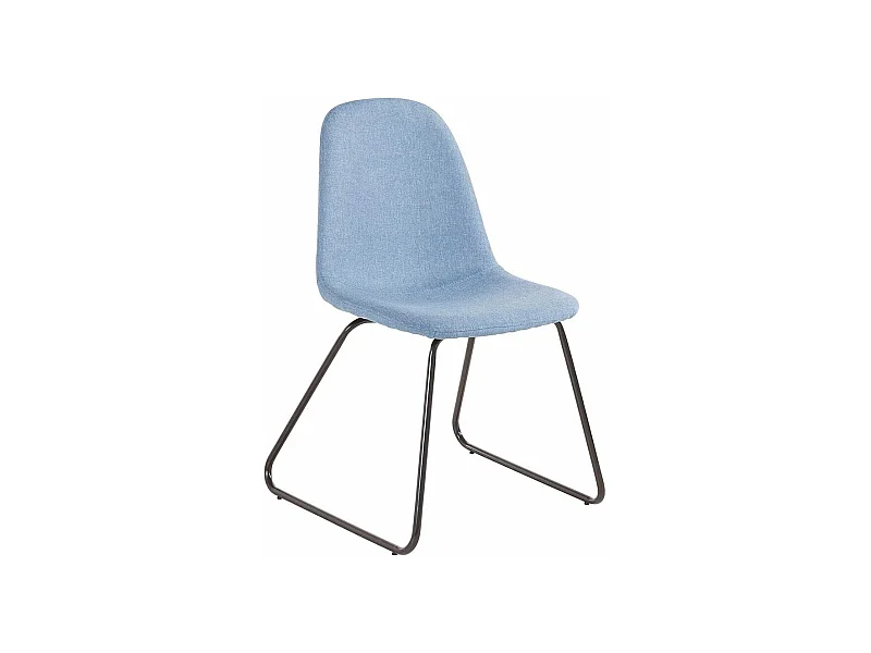 Esstisch Stühle in Hellblau Webstoff Metallbügeln (Set)