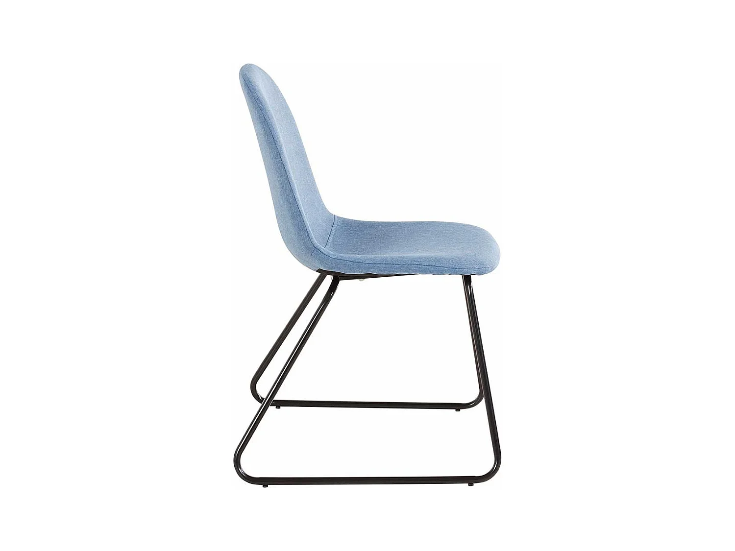 Esstisch Stühle in Hellblau Webstoff Metallbügeln (Set)