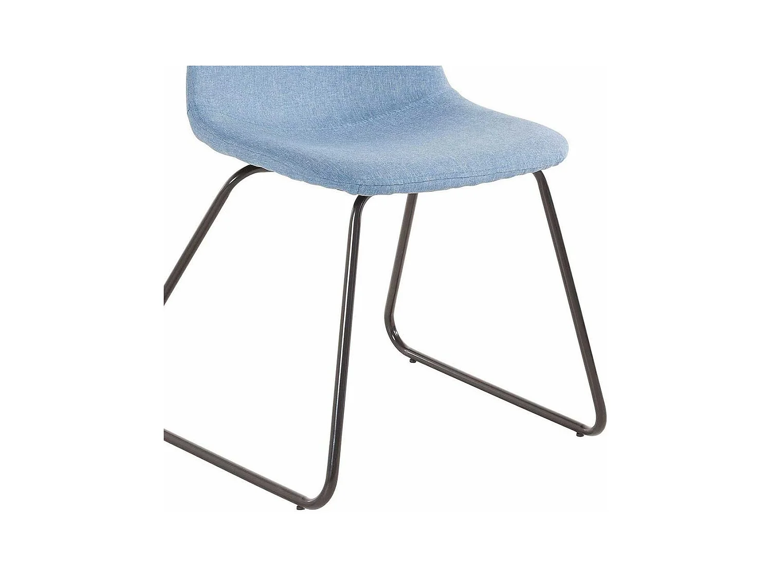 Esstisch Stühle in Hellblau Webstoff Metallbügeln (Set)
