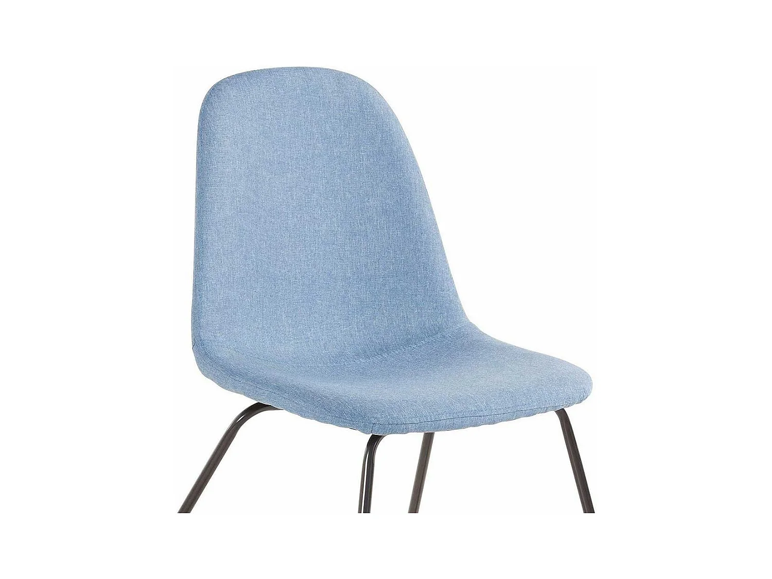 Esstisch Stühle in Hellblau Webstoff Metallbügeln (Set)