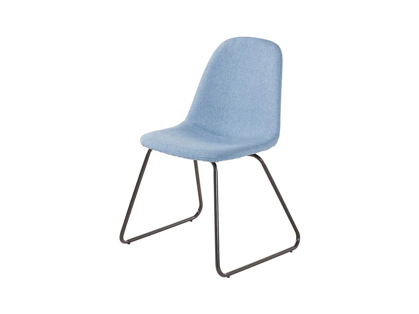 Esstisch Stühle in Hellblau Webstoff Metallbügeln (Set)