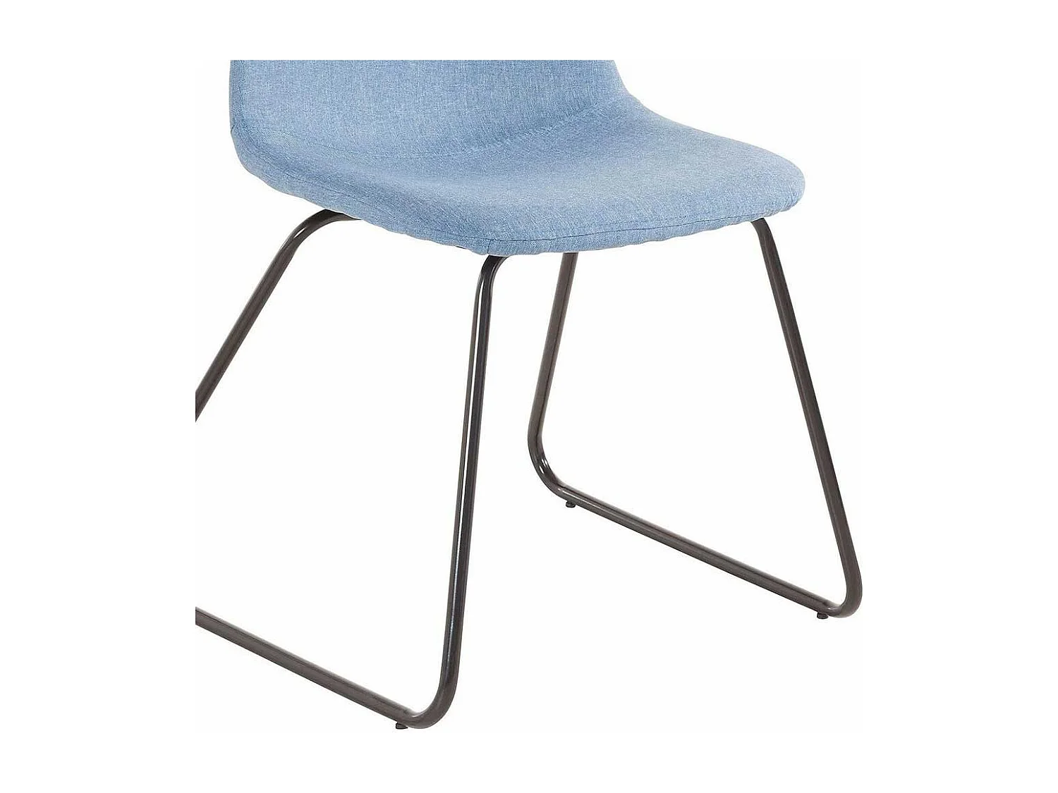 Esstisch Stühle in Hellblau Webstoff Metallbügeln (Set)