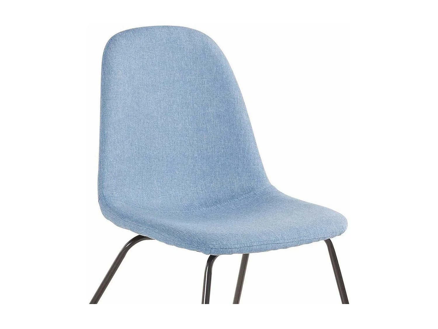 Esstisch Stühle in Hellblau Webstoff Metallbügeln (Set)