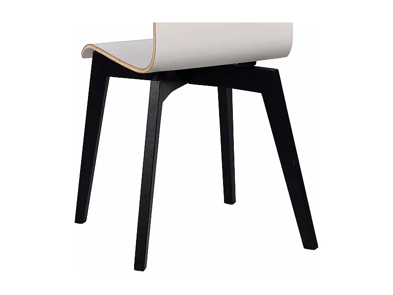 Design Esszimmerstuhl in Schwarz Weiß Holzbeine (2er Set)