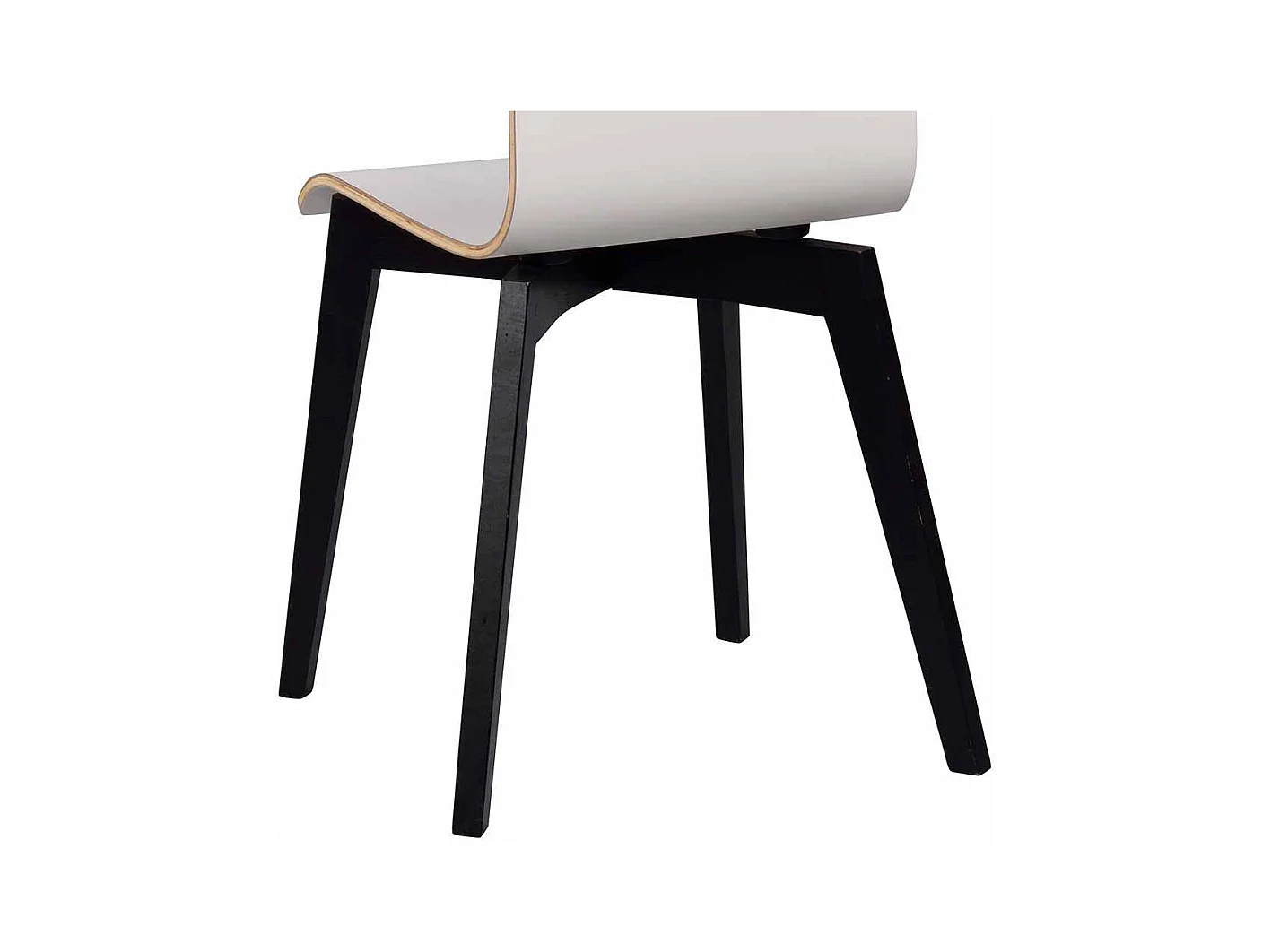 Design Esszimmerstuhl in Schwarz Weiß Holzbeine (2er Set)
