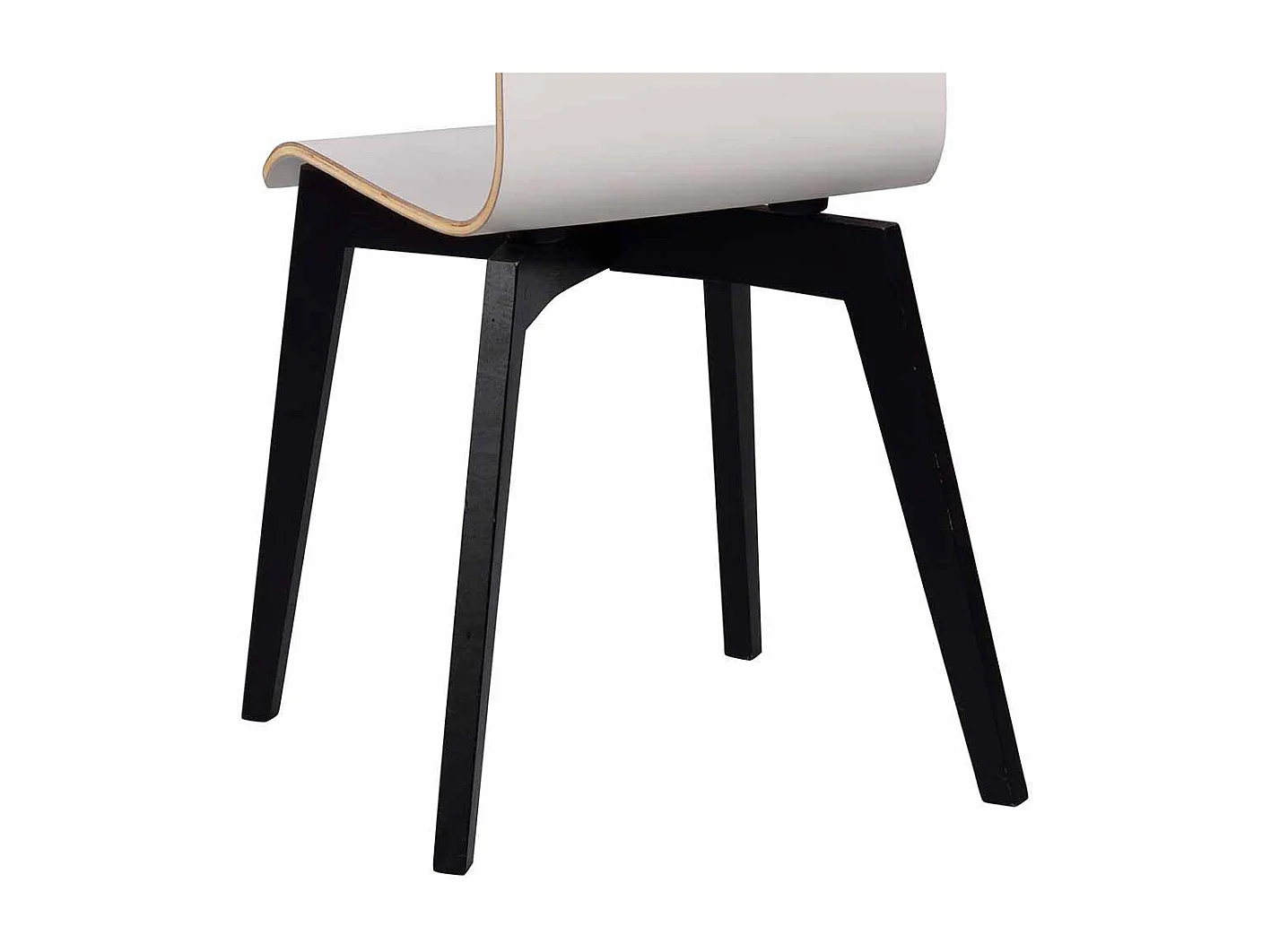 Design Esszimmerstuhl in Schwarz Weiß Holzbeine (2er Set)