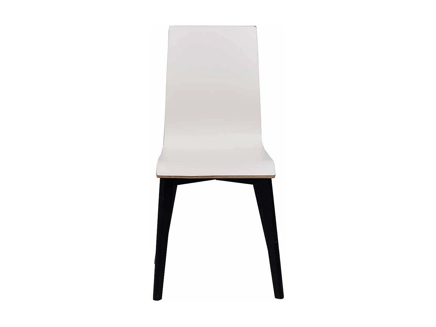 Design Esszimmerstuhl in Schwarz Weiß Holzbeine (2er Set)