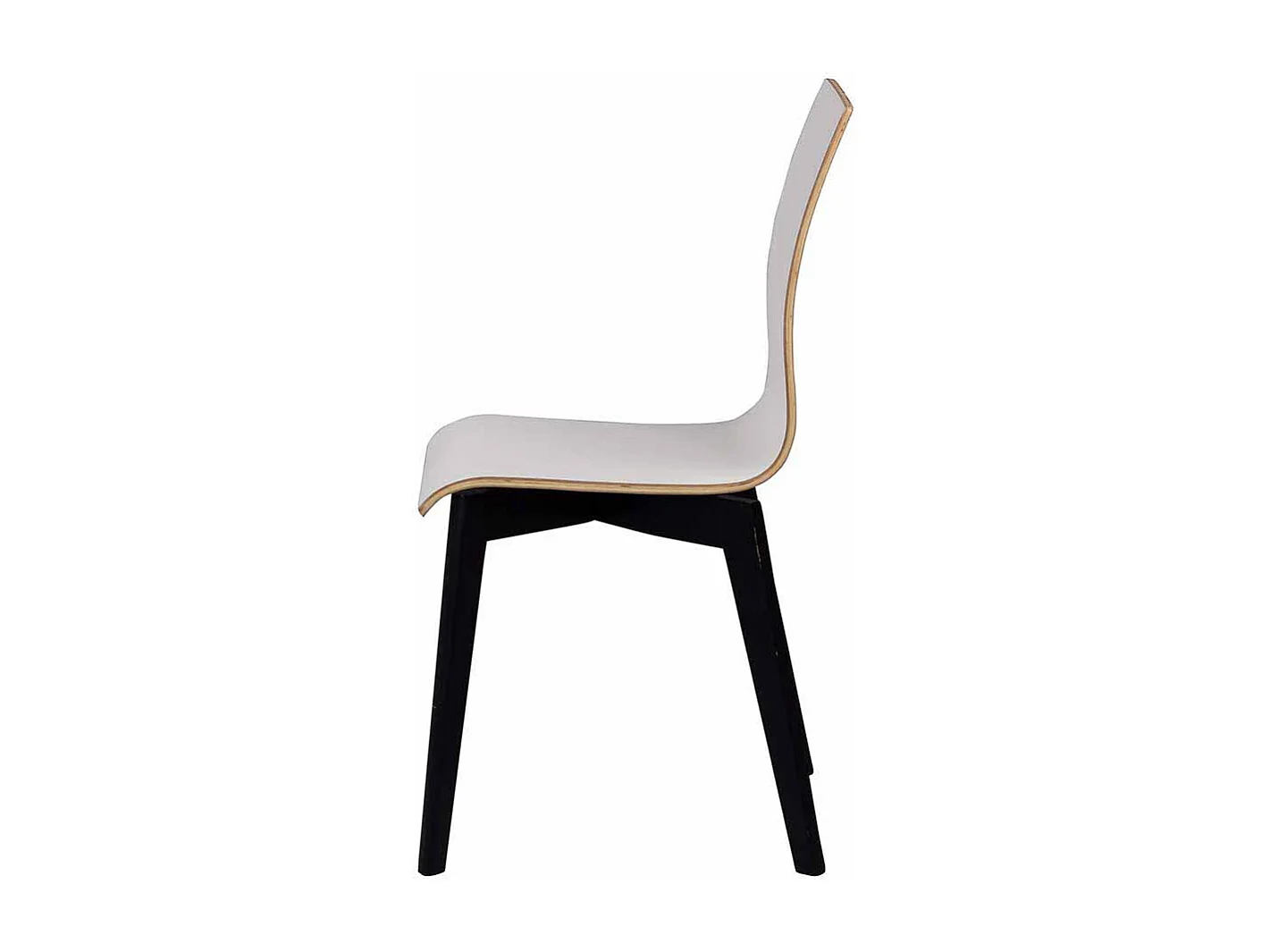 Design Esszimmerstuhl in Schwarz Weiß Holzbeine (2er Set)