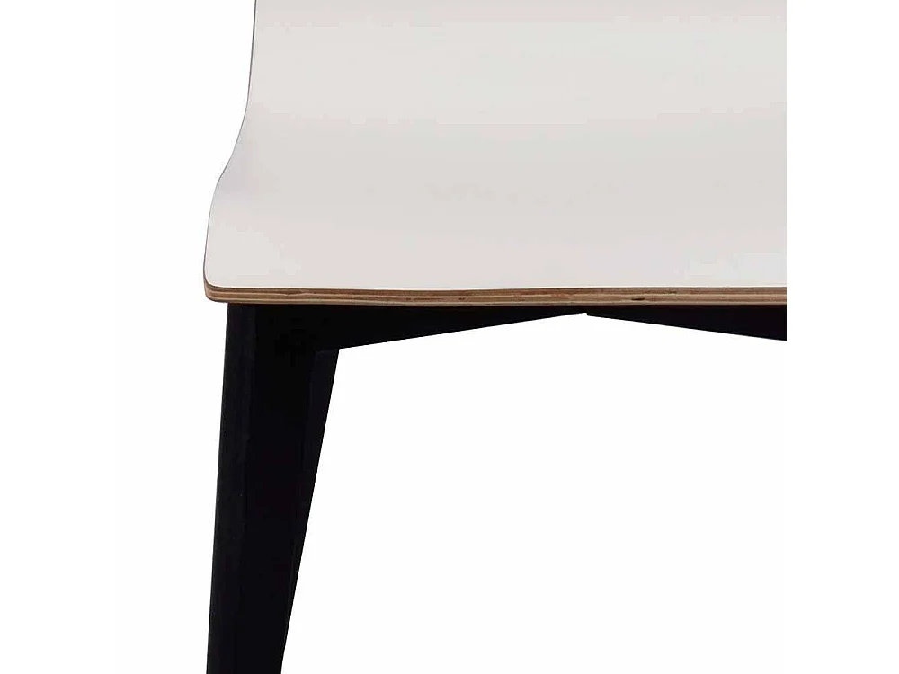 Design Esszimmerstuhl in Schwarz Weiß Holzbeine (2er Set)