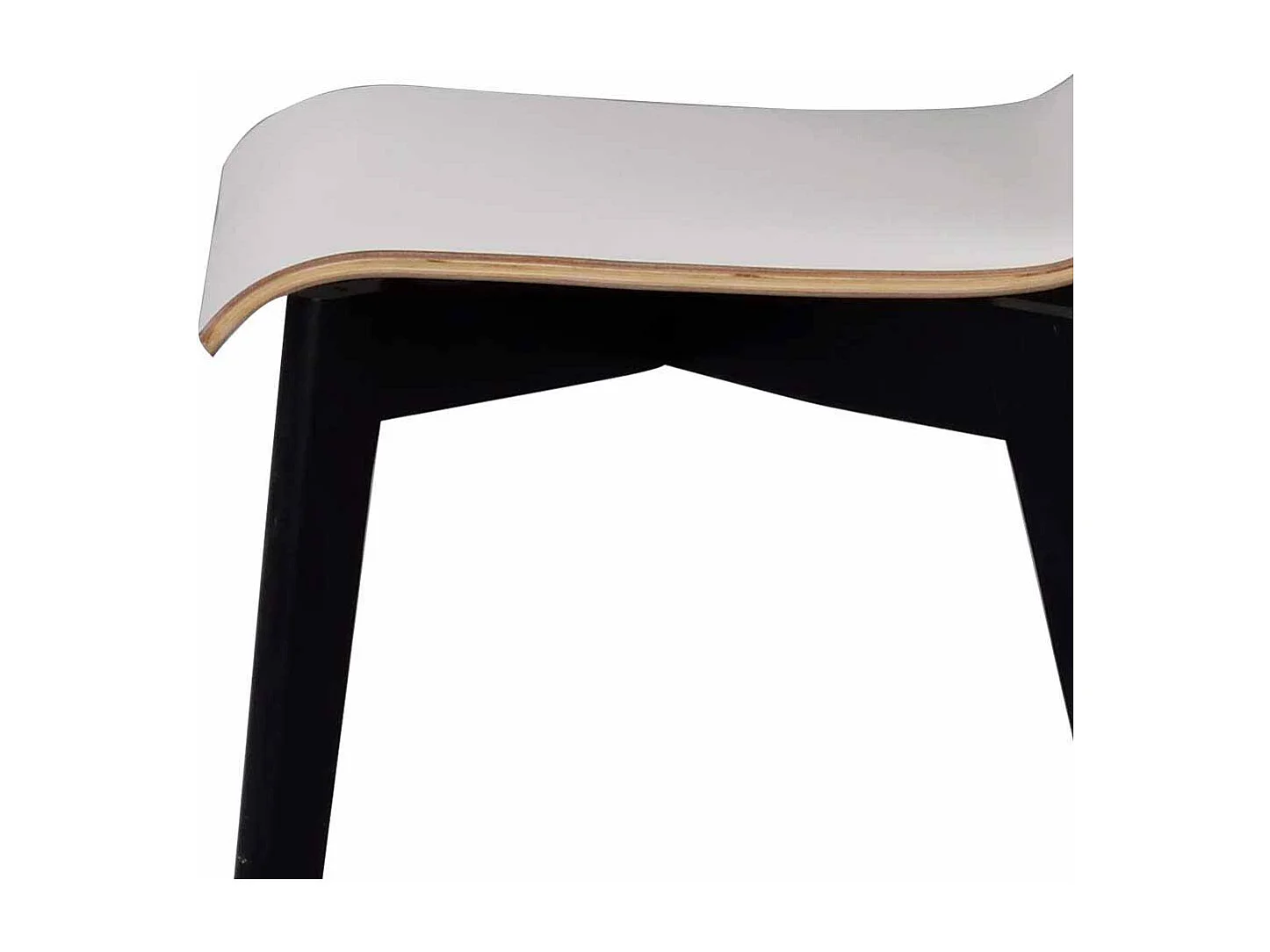 Design Esszimmerstuhl in Schwarz Weiß Holzbeine (2er Set)