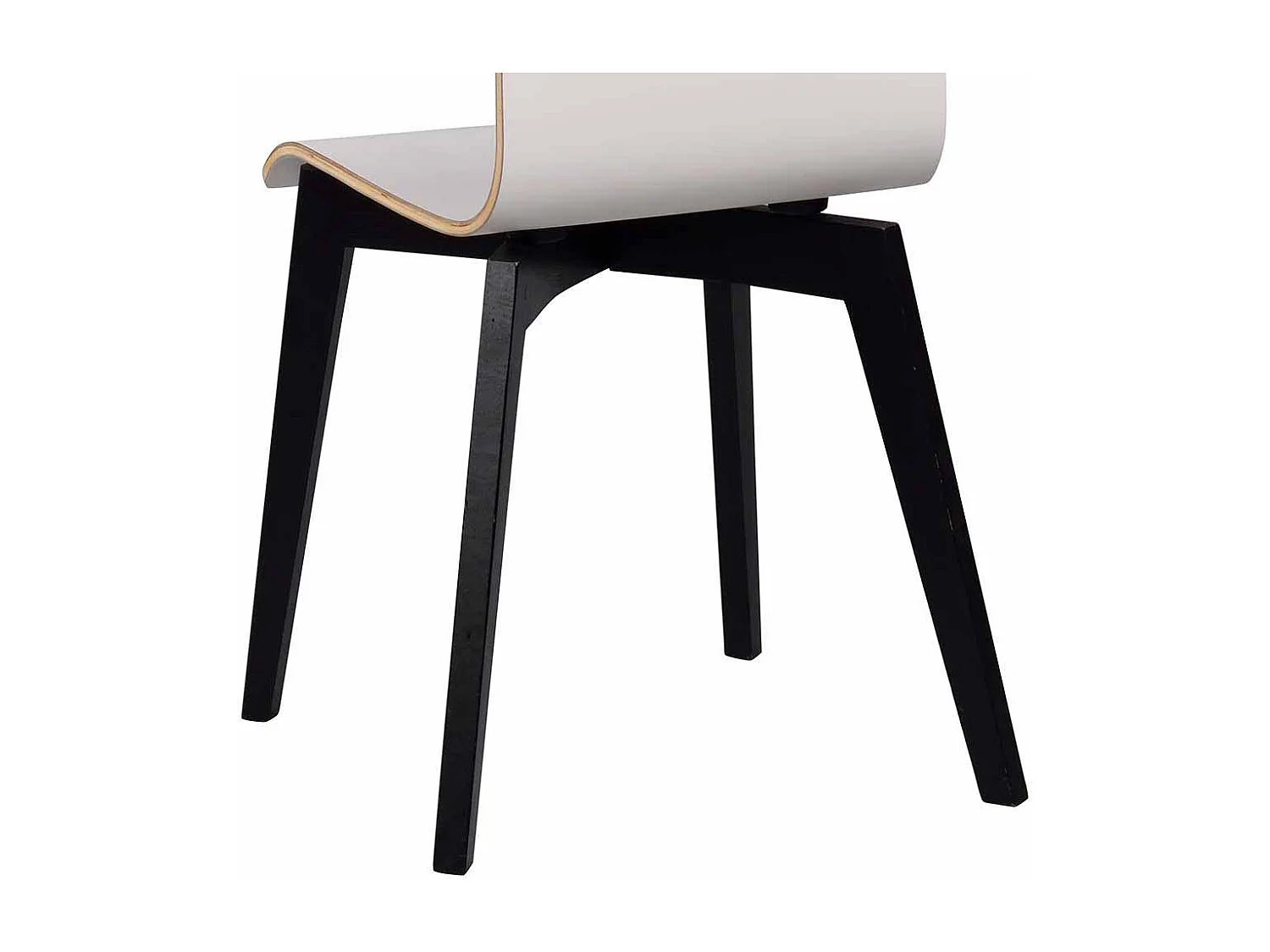 Design Esszimmerstuhl in Schwarz Weiß Holzbeine (2er Set)