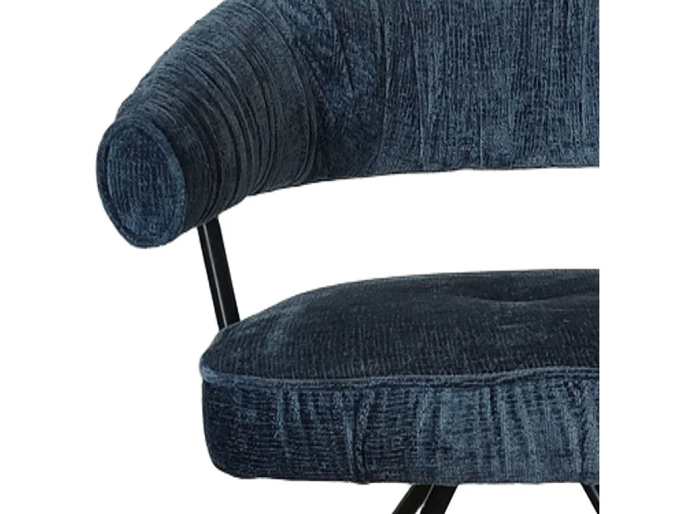 Armlehnstuhl Wohnzimmerstuhl in Blau und Schwarz (2er Set)