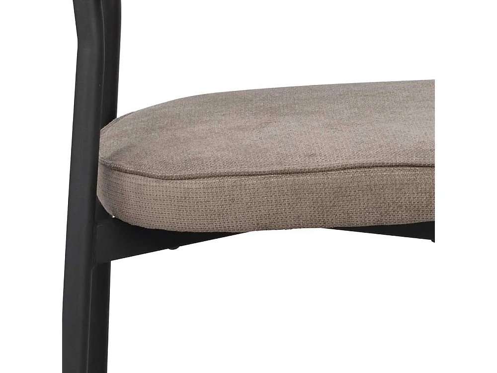 Polsterstuhl Esszimmer Set in Graubraun Schwarz (2er Set)