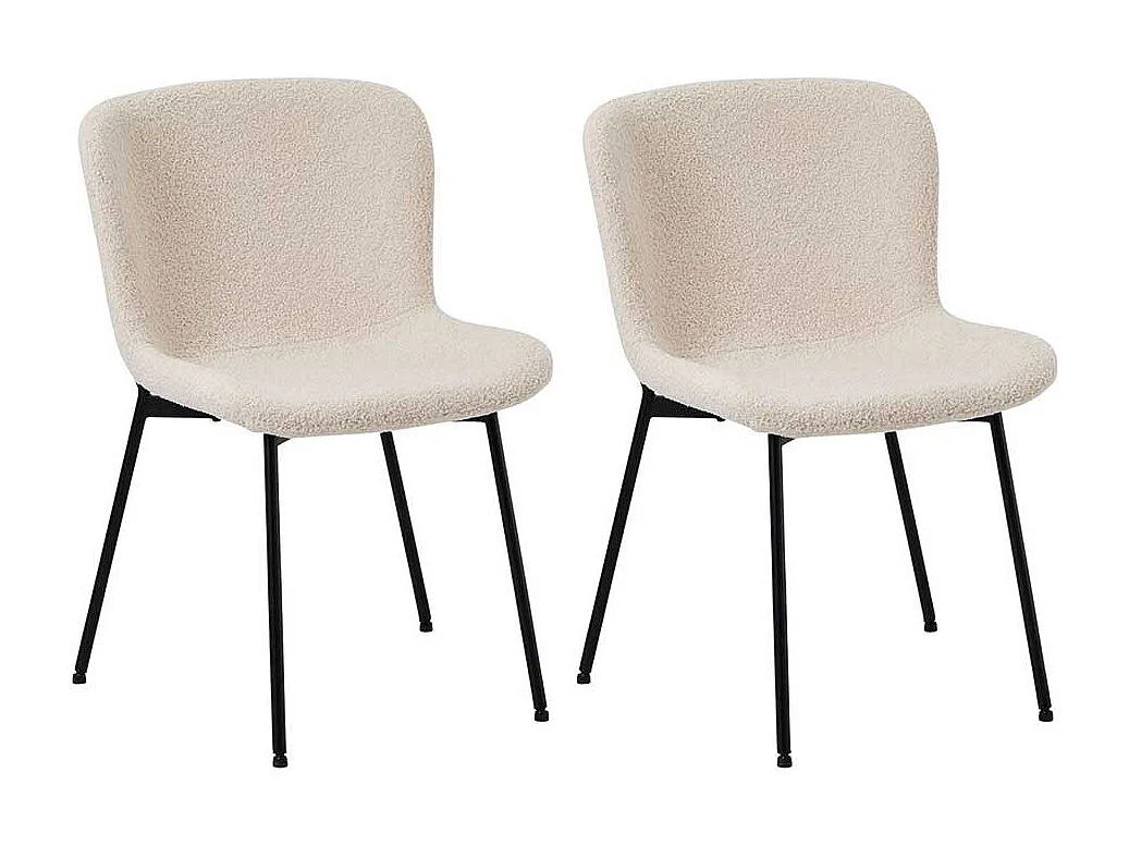 Essstuhl Stuhl K�che in Beige mit Gestell aus Metall (2er Set)